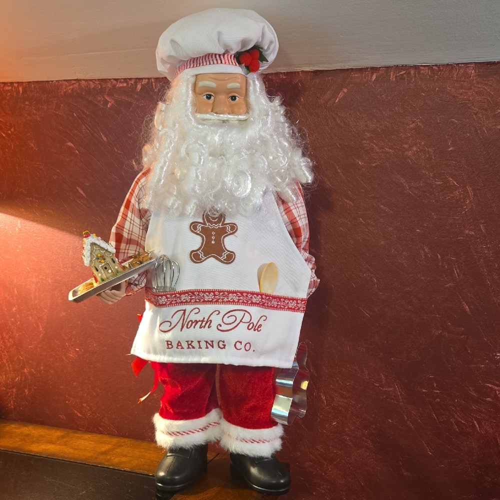 Baking Gingerbread Santa 18” Standing Cooking Kitchen Santa Christmas Decor 